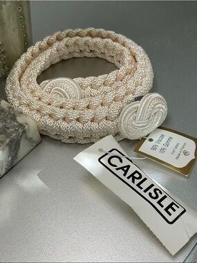 Carlisle Cream Braided Rope Knot Belt